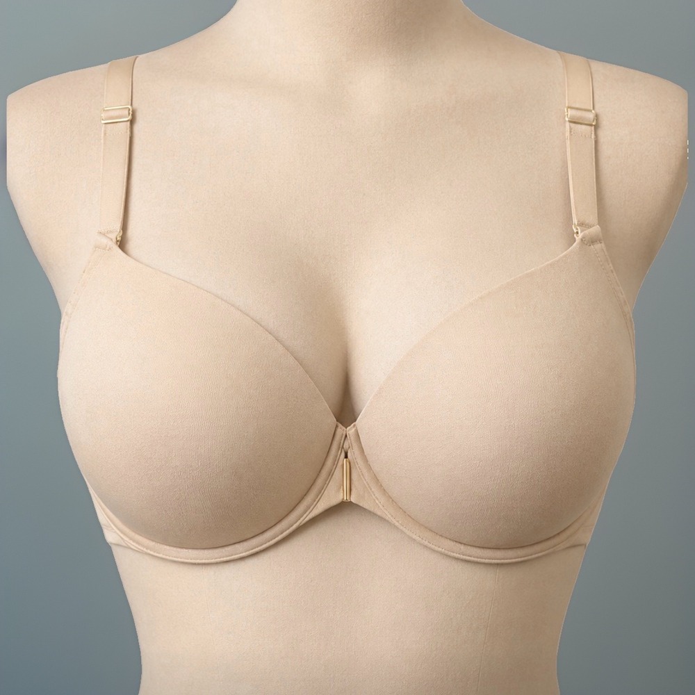 Third Love Bra 34g Like New Color Appears Dark Beige/greige Front And Back Clasp